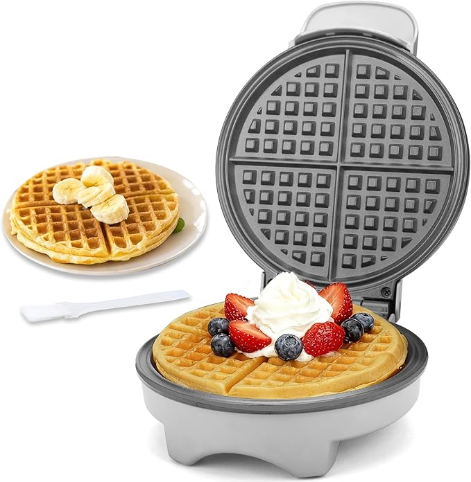 7 Inches Classic Waffle Maker Machine, Round Waffle Iron, Electric Waffle Maker by FineMade