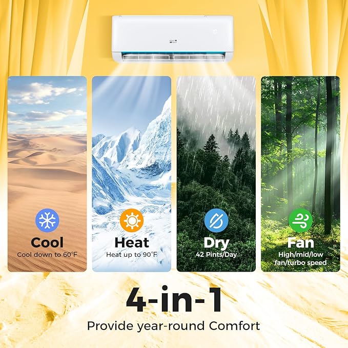 COSTWAY 12, 000 BTU Mini Split Air Conditioner, - Image 3