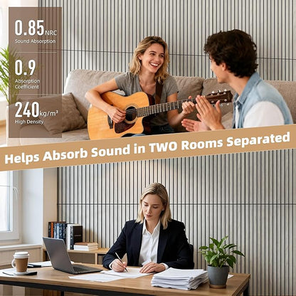 TO-TH Wood-Look Acoustic Panel, 4 Pack 47.2” x 23.6” Soundproof Wall Panels - Image 4