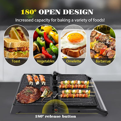Aigostar Panini Press, 1200W Sandwich Maker and Electric Indoor Grill - Image 2