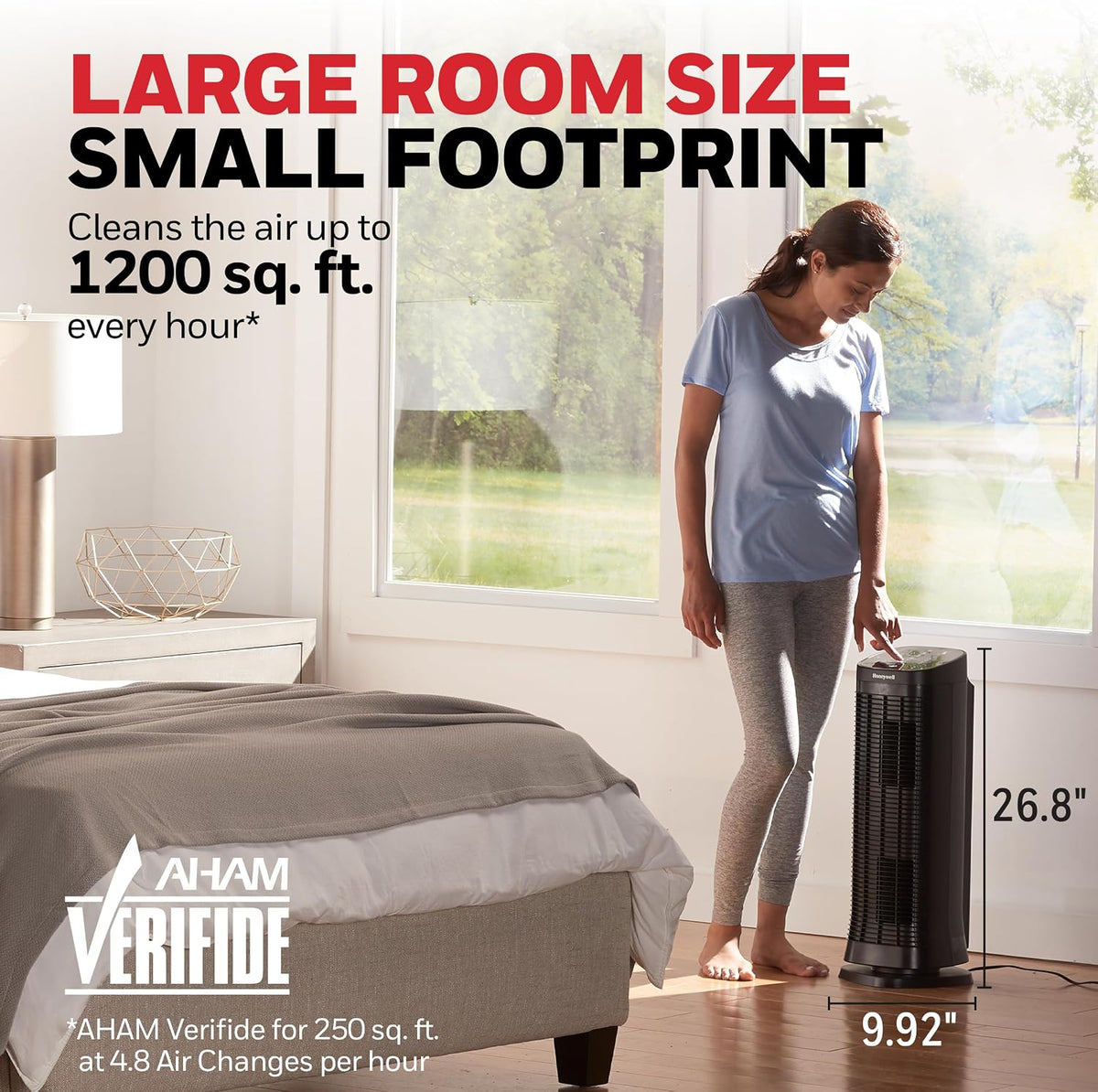 honeywell air genius 5 air purifier for large, package contents