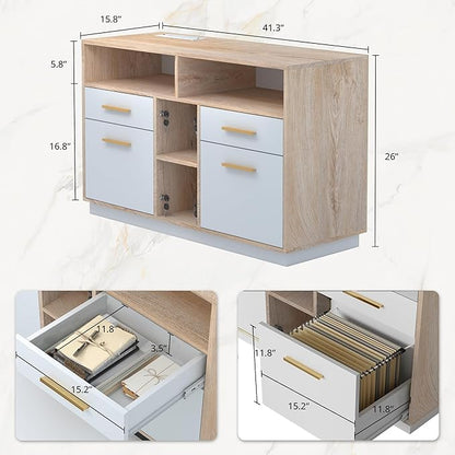 4 Drawer File Cabinet, Wood Filing Cabinet - Image 2