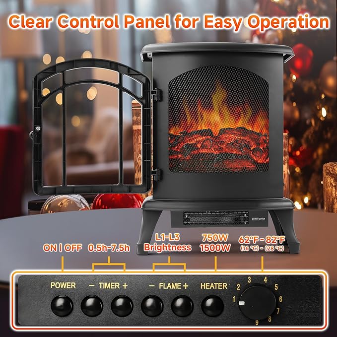 24" Electric Fireplace Heater Stove - Image 4
