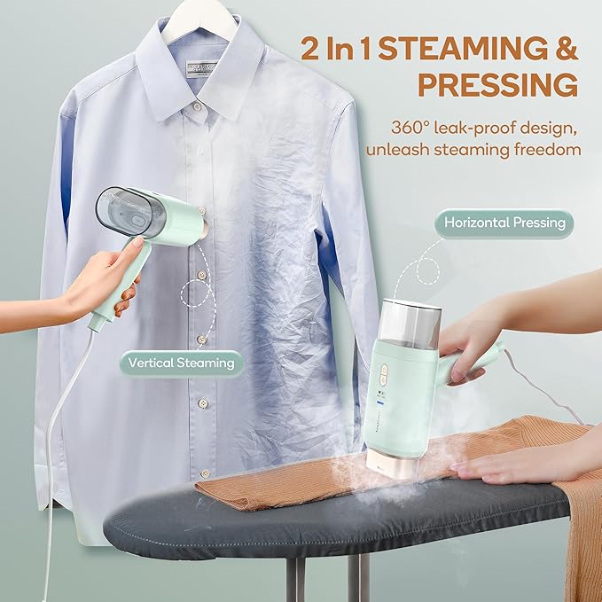 Newbealer Steamer for Clothes, Dual Voltage 100-240V, 1200W Travel Steamer - Image 3