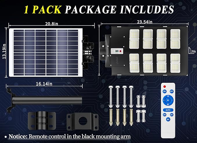 Gefolly SL-2800W Solar Street Lights Outdoor, 280000LM Commercial Parking Lot - Image 6