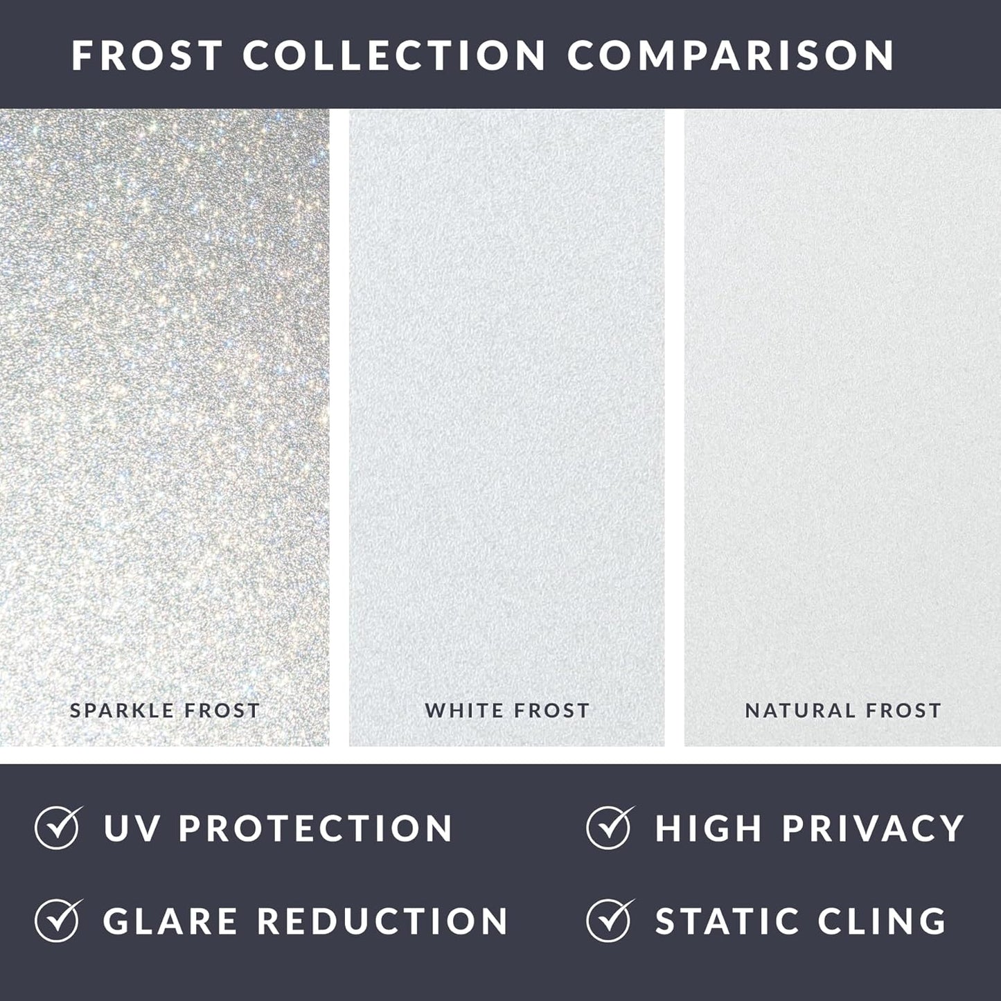 Natural Frost Light Effects Window Privacy Film by Artscape - Decorative Frosted Glass Design, Static Cling, Privacy from Both Sides, Reduces Glare, Helps Create a Calm Space - 17.72 x 72 Inch