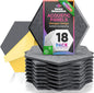 Self-Adhesive 18 Pack Hexagon Acoustic Panels, Beveled Edge Sound Proof by SonicAcoustics