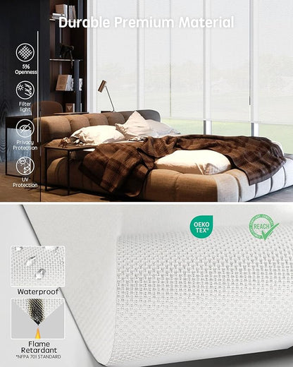 Yoolax Motorized Solar Shades, Flame Resistat Smart Blinds - Image 6