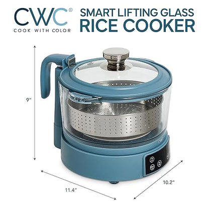 COOK WITH COLOR 3L Glass Mini Low Carb Rice Cooker – Holds 2 Cups Raw/Makes 6 - Image 3