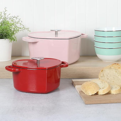 Martha Stewart Heart Shaped Enamel Cast Iron 2-Quart Dutch Oven - Image 2