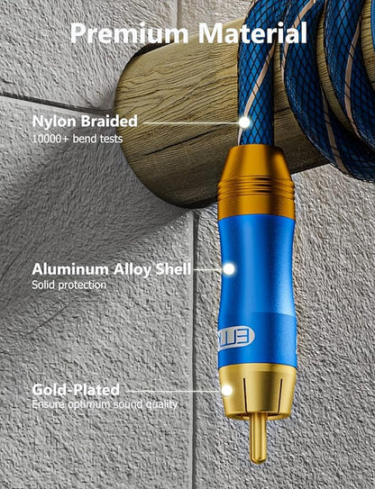 EMK Subwoofer Cable -Digital Coaxial/Subwoofer Cable Dual Shielded - Image 2