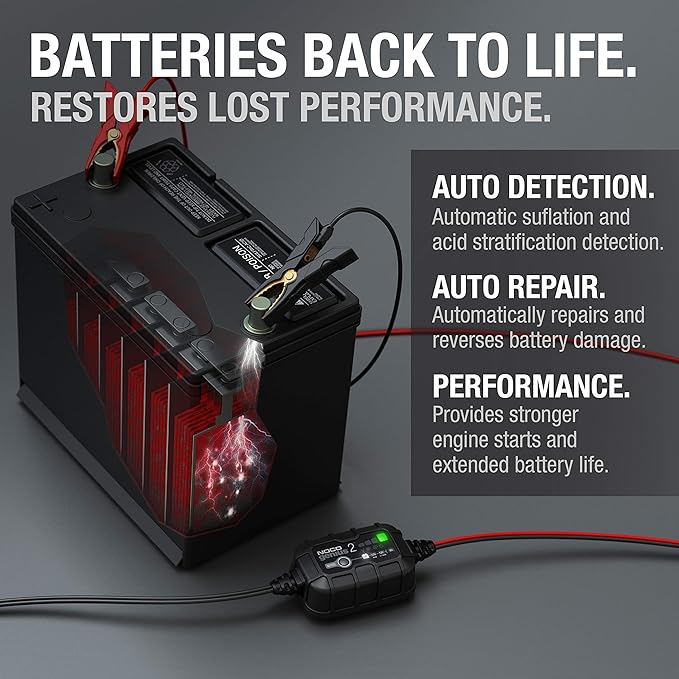 NOCO GENIUS2: 2A 6V/12V Smart Battery Charger – Automatic Maintainer, Trickle - Image 6