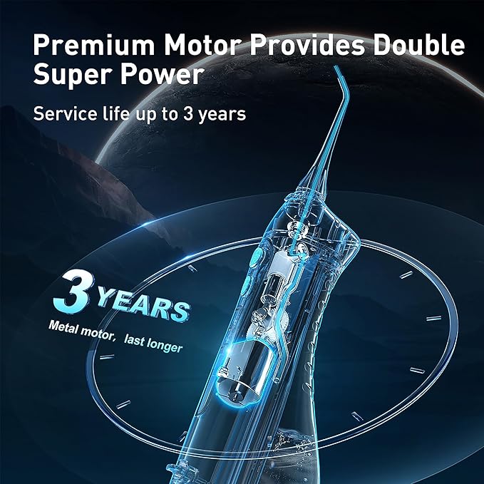 COSLUS Water Dental Flosser Teeth Pick: Portable Cordless Oral Irrigator 300ML - Image 7