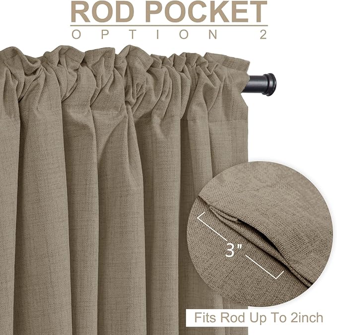100% Blackout Shield Linen Blackout Curtains - Image 4