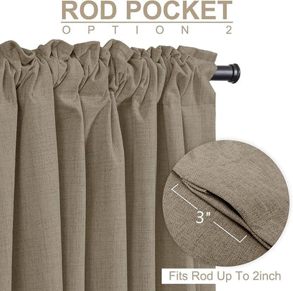 100% Blackout Shield Linen Blackout Curtains - Image 4