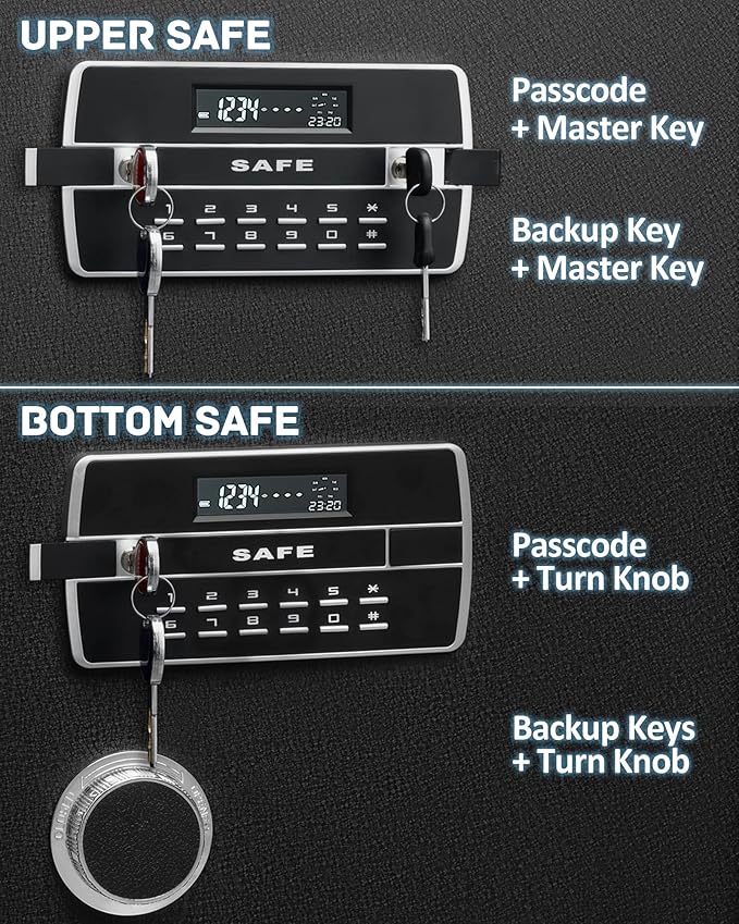 Extra Large Double Door Security Safe Box, 6.1 Cubic Feet Home Safe Lock Box - Image 5