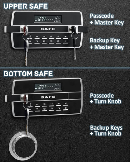 Extra Large Double Door Security Safe Box, 6.1 Cubic Feet Home Safe Lock Box - Image 5