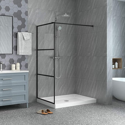 Goodyo Fixed Shower Door 34" X 72" Clear Tempered Glass Shower Screen Panel - Image 2