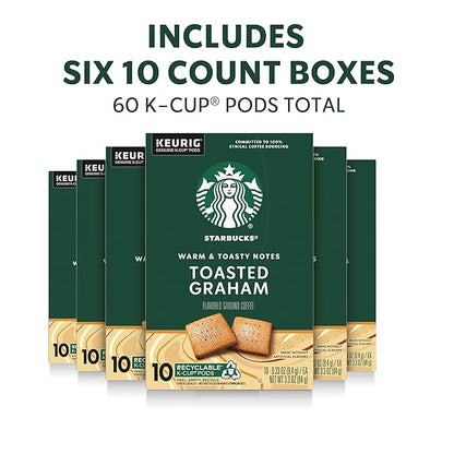 Starbucks K-Cup Coffee Pods, Flavored Hot or Iced Coffee, Toasted Graham - Image 2