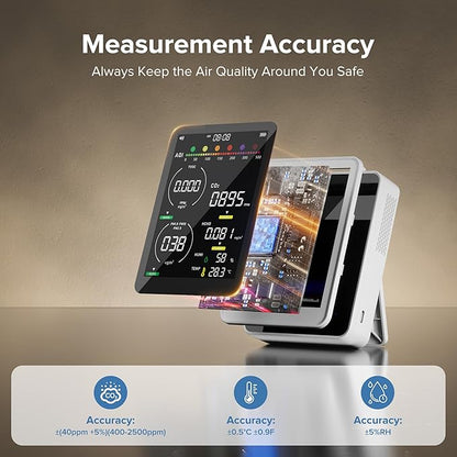 16 in 1 Air Quality Monitor Indoor 9 +7 AQI Alerts, CO2 Monitor Air Quality - Image 2