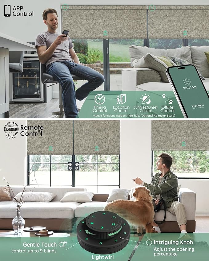 Yoolax Motorized Blinds with Remote, Smart Blinds - Image 3