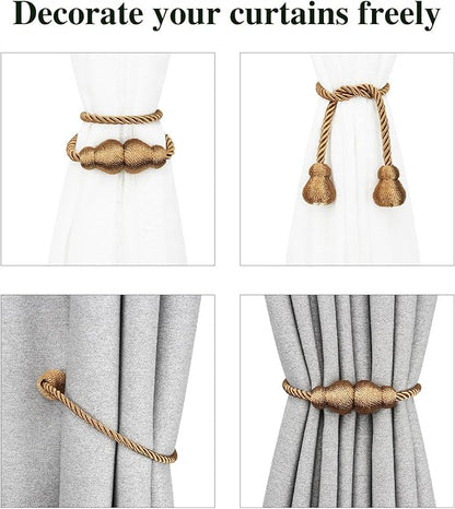 Nieffeiy Magnetic Curtain Tiebacks Outdoor Curtain Tie Backs Rope Decorative - Image 4