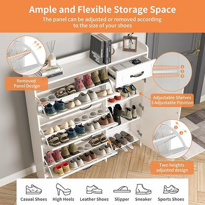 Shoe Cabinet for Entryway, Freestanding Shoe Storage Cabinet - Image 6