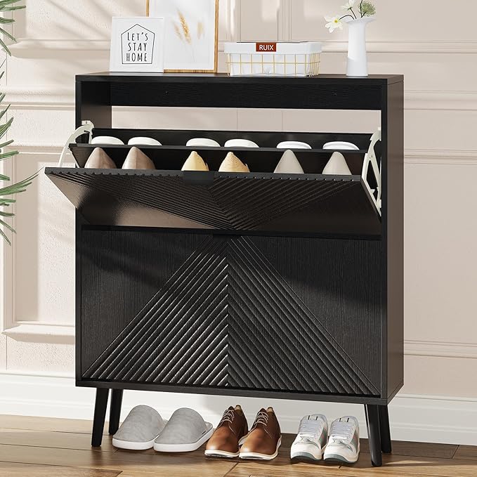 Shoe Cabinet Storage, Farmhouse Freestanding Organizer by OAKVIVOElegantLifestyle