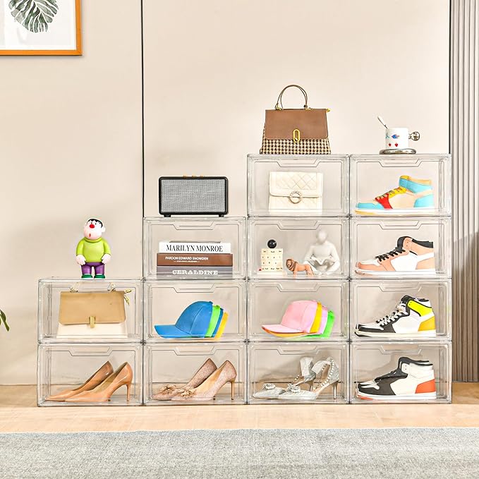 5 Pack Clear Stackable Shoe Organizer Box - Image 5