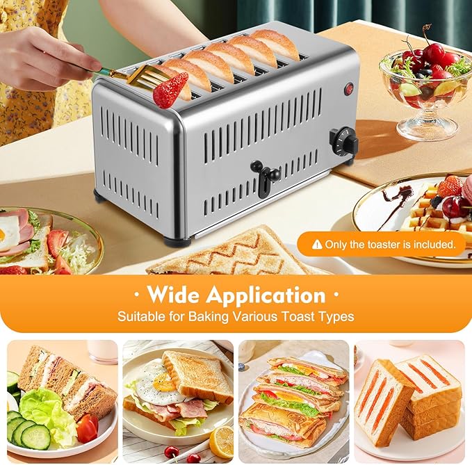1680W Electric Toaster with 2 Modes & 1-5min Timer, Stainless Steel Bread - Image 8