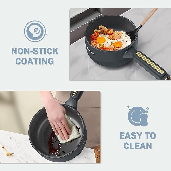 TOPWIT Hot Pot Electric with Steamer, 2L Multifunctional Electric Cooker - Image 8