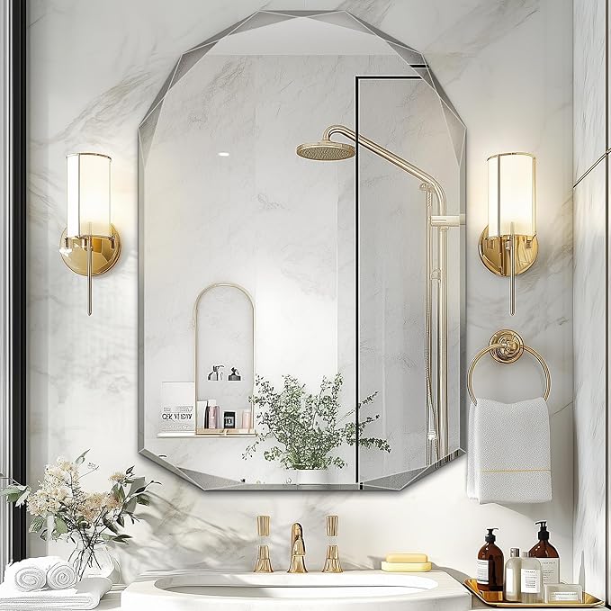 Suidia Bathroom Mirror, Frameless Bathroom Mirror - Image 2