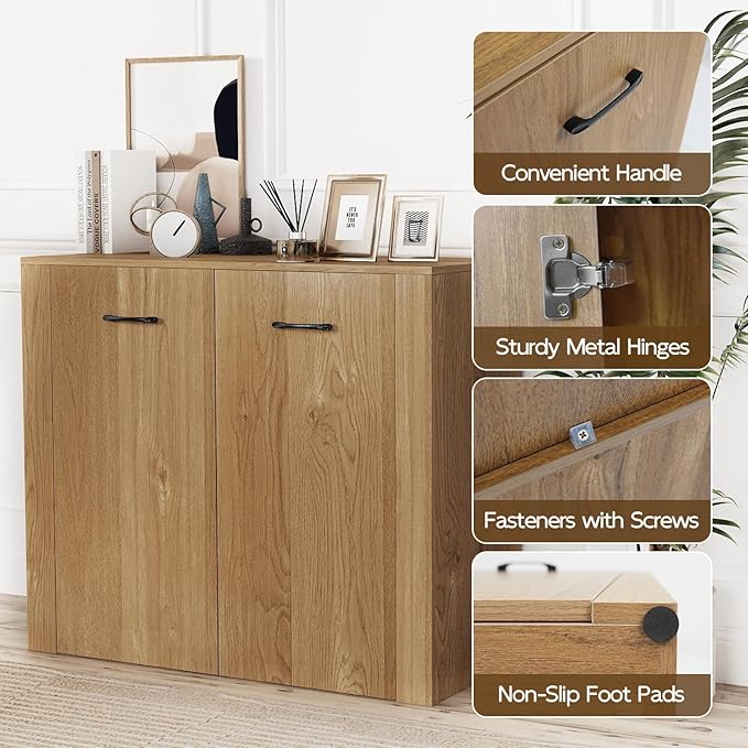 Giantex Modern Storage Cabinet, Anti-Tipping Device, Sturdy Metal Hings - Image 9