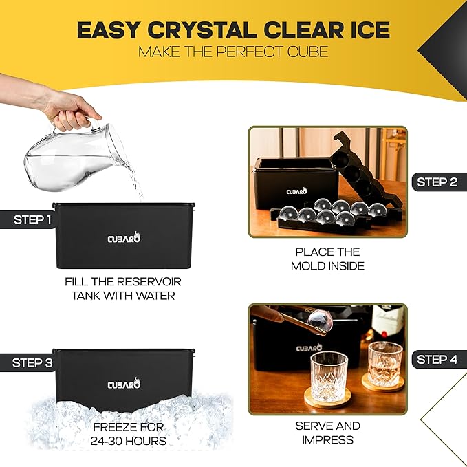 Clear Ice Ball Maker for Whiskey & Cocktails – 8 Large 2" Crystal Ice Spheres – - Image 3