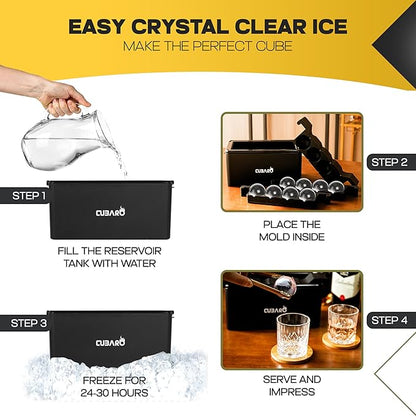 Clear Ice Ball Maker for Whiskey & Cocktails – 8 Large 2" Crystal Ice Spheres – - Image 3