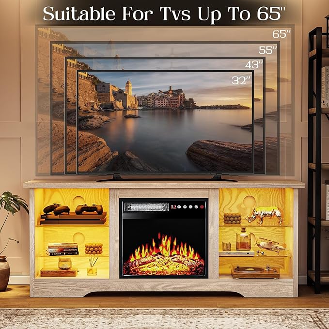 VITESSE 58 Inches Fireplace TV Stand - Image 3