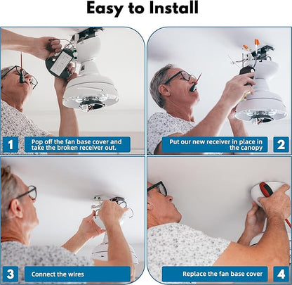LPHUMEX Universal Ceiling Fan Remote Control Kit, 3-in-1 AC Motor Ceiling Fan - Image 9