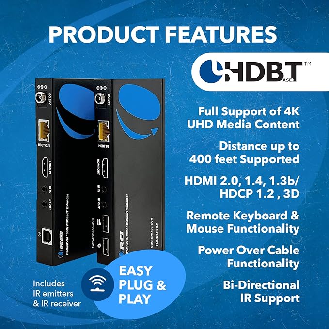 OREI 4K@60Hz KVM HDMI Extender Over Ethernet PoC Single HDBaseT - Image 6