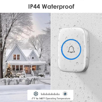 Wireless Doorbell, Waterproof Door Bell Kit, Distinguish Front and Rear Doors - Image 4