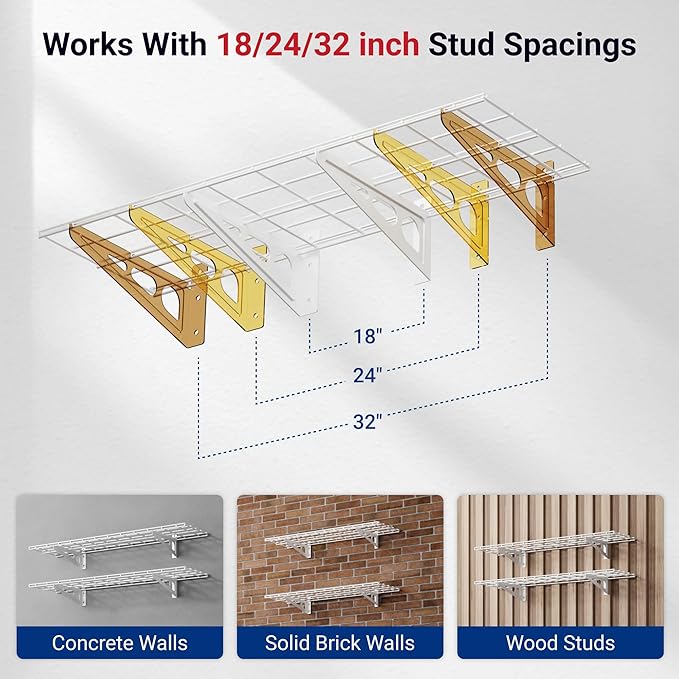 FLEXIMOUNTS 2-Pack 1x4ft 12-inch-by-48-inch Wall Shelf Garage Storage Rack Wall - Image 5