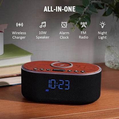 uscce Alarm Clock Bluetooth FM Radio: 10W Stereo Sound Speaker - Image 2