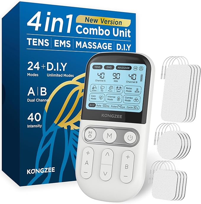 4 in 1 - D.I.Y & Tens Unit & EMS & Massage Muscle Stimulator, Dual Channel TENS by RelaxyourlifewithKONGZEEproduct