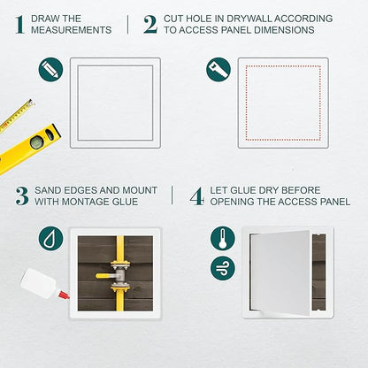 10 x 10 White Plastic Access Panel. Service Shaft Door Panel. Plumbing - Image 3
