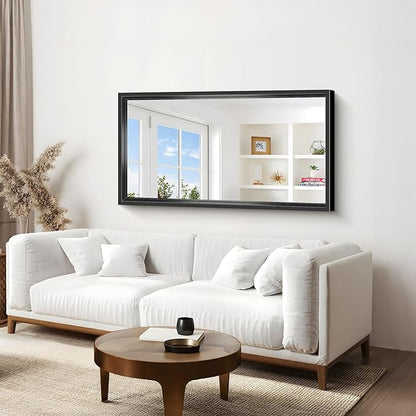 Black Rectangle Mirror, 55 x 30 Inch Bathroom Mirrors - Image 4