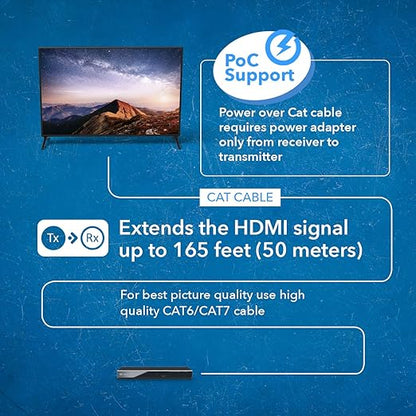 OREI 4K HDMI/USB-C Extender, Over Single Cat6/Cat7 Cable Wall Plate Transmitter - Image 6