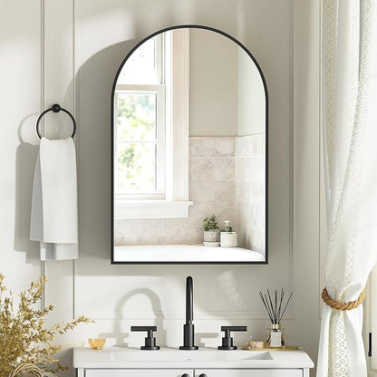 Brushed Black Arched Medicine Cabinet - Image 8