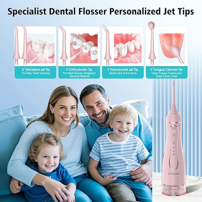 Leominor Water Flosser Pick for Teeth, 300ML Portable Oral Irrigator Upgraded - Image 8