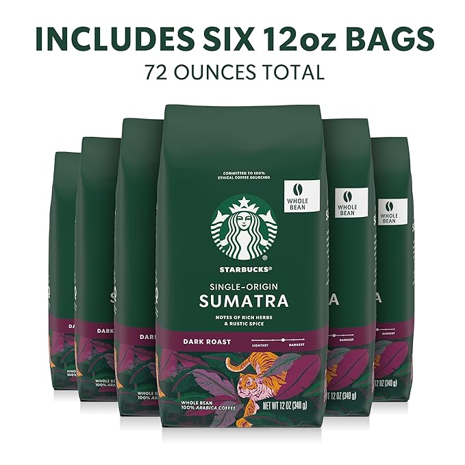 Starbucks Whole Coffee Beans, Dark Roast Hot or Iced Coffee, Single-Origin - Image 2