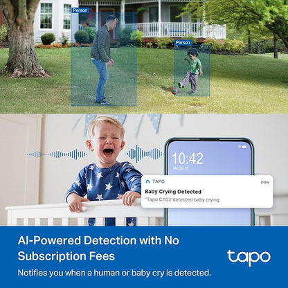 Tapo 2K Indoor/Outdoor Pan/Tilt Wired Security Camera - Image 4
