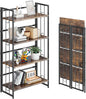4NM No Assembly 4 Tiers Folding Bookshelf, 47.2" H Foldable Storage Shelves by 4NM